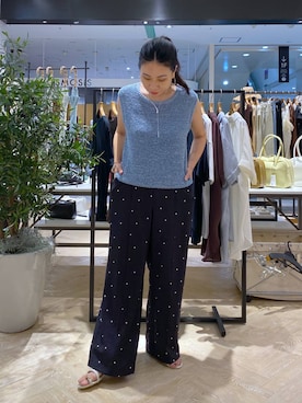 「アイテム（ニット/セーター）」を使った、いっちーさん（レディース・162cm・40代）の夏コーディネート