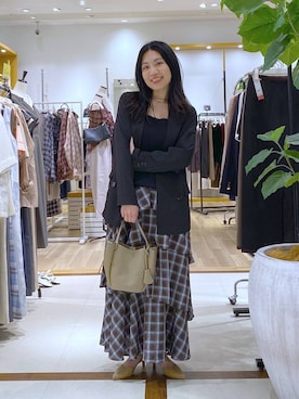 「Andemiu（アンデミュウ）のアイテム（トートバッグ）」を使った、いっちーさん（レディース・162cm）の秋コーディネート