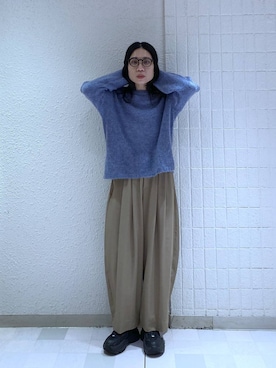 「アイテム（スラックス）」を使った、いっちーさん（レディース・162cm・40代）の秋コーディネート