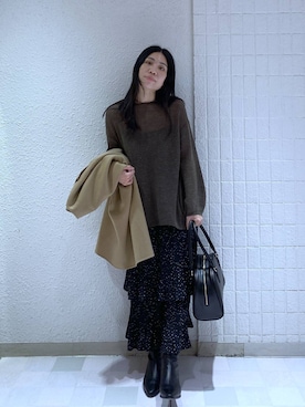 「アイテム（ニット/セーター）」を使った、いっちーさん（レディース・162cm・40代）の秋コーディネート