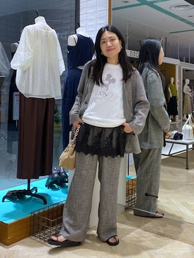 「アイテム（チュニック）」を使った、いっちーさん（レディース・162cm）の夏コーディネート