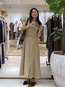 「Andemiu（アンデミュウ）のポインテッドベルトパンプス/1043160（パンプス、ブラック系）」を使った、いっちーさん（レディース・162cm）の夏コーディネート
