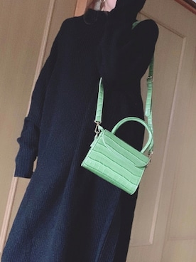 「アイテム（レギンス/スパッツ、グリーン系）」を使った、𝚊𝚔𝚒𝚒＊さん（レディース・154cm）の冬コーディネート