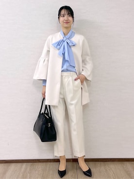 「アイテム（ノーカラーコート）」を使った、sachikoさん（レディース・174cm・30代）の冬コーディネート