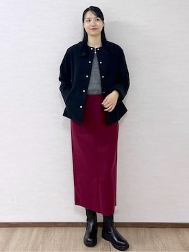 「アイテム（ノーカラーコート）」を使った、sachikoさん（レディース・174cm・30代）の秋コーディネート