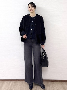 「アイテム（ノーカラーコート）」を使った、sachikoさん（レディース・174cm・30代）の冬コーディネート