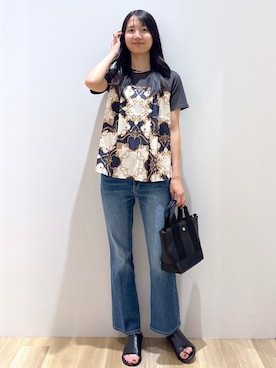 「OPAQUE.CLIP（オペークドットクリップ）のアイテム（Tシャツ/カットソー）」を使った、sachikoさん（レディース・174cm）の夏コーディネート