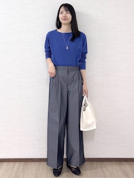 「OPAQUE.CLIP（オペークドットクリップ）のアイテム（パンツ）」を使った、sachikoさん（レディース・174cm）の春コーディネート