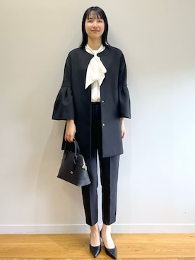 「アイテム（ノーカラーコート）」を使った、sachikoさん（レディース・174cm・30代）の秋コーディネート