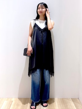 「OPAQUE.CLIP（オペークドットクリップ）のアイテム（Tシャツ/カットソー）」を使った、sachikoさん（レディース・174cm）の夏コーディネート