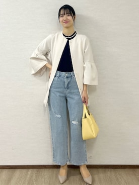 「アイテム（ノーカラーコート）」を使った、sachikoさん（レディース・174cm・30代）の冬コーディネート