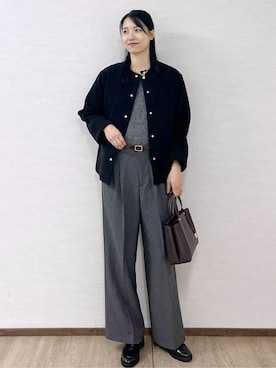 「アイテム（ノーカラーコート）」を使った、sachikoさん（レディース・174cm・30代）の秋コーディネート