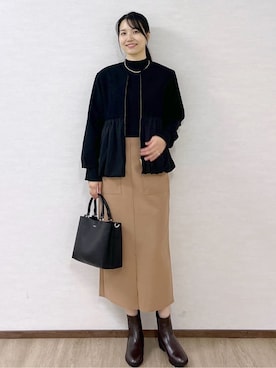 「アイテム（ノーカラーコート）」を使った、sachikoさん（レディース・174cm・30代）の秋コーディネート