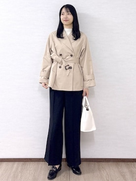 「アイテム（トレンチコート）」を使った、sachikoさん（レディース・174cm・30代）の冬コーディネート