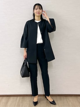 「アイテム（ノーカラーコート）」を使った、sachikoさん（レディース・174cm・30代）の冬コーディネート