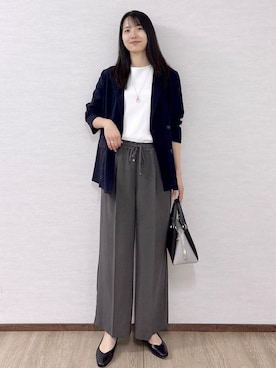 「OPAQUE.CLIP（オペークドットクリップ）のアイテム（パンツ）」を使った、sachikoさん（レディース・174cm）の春コーディネート