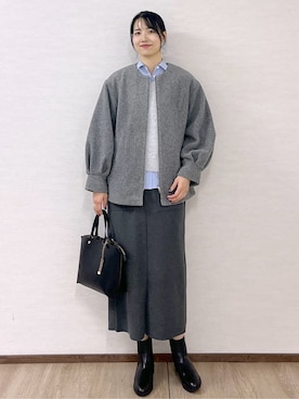 「アイテム（ノーカラーコート）」を使った、sachikoさん（レディース・174cm・30代）の秋コーディネート