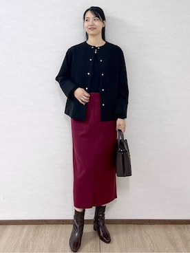「アイテム（ノーカラーコート）」を使った、sachikoさん（レディース・174cm・30代）の秋コーディネート