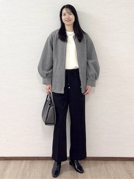「アイテム（ノーカラーコート）」を使った、sachikoさん（レディース・174cm・30代）の冬コーディネート