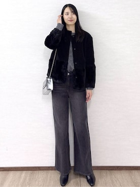 「アイテム（ノーカラーコート）」を使った、sachikoさん（レディース・174cm・30代）の冬コーディネート