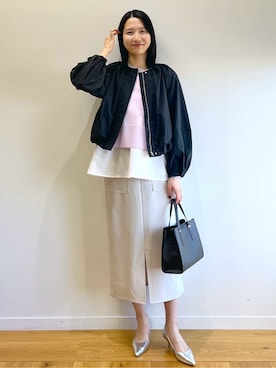「アイテム（ノーカラーコート）」を使った、sachikoさん（レディース・174cm・30代）の春コーディネート