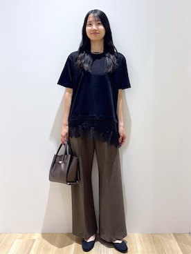 「OPAQUE.CLIP（オペークドットクリップ）のアイテム（Tシャツ/カットソー）」を使った、sachikoさん（レディース・174cm）の夏コーディネート