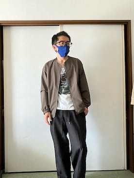 「アイテム（ノーカラージャケット）」を使った、golden.Kさん（メンズ・166cm）の秋コーディネート