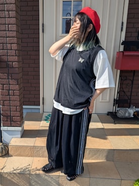 「アイテム（ハンチング/ベレー帽）」を使った、ゆきだるま☆さん（レディース・148cm）の夏コーディネート