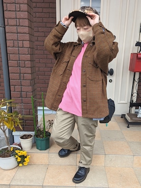 「ブラウンコーデ」｜「アイテム（ボディバッグ/ウエストポーチ）」を使った、ゆきだるま☆さん（レディース・148cm）の冬コーディネート