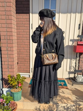 「アイテム（ハンチング/ベレー帽）」を使った、ゆきだるま☆さん（レディース・148cm）の秋コーディネート