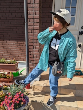 「HUF（ハフ）のアイテム」を使った、ゆきだるま☆さん（レディース・148cm）の春コーディネート