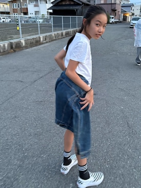 「adidas（アディダス）のアイテム（ソックス/靴下）」を使った、miperoさん（キッズ・147cm）の夏コーディネート