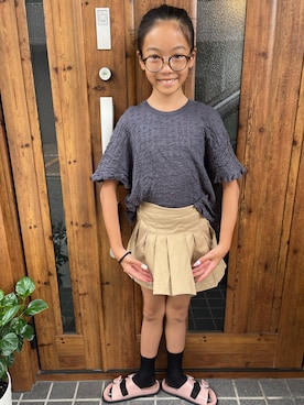 「LOWRYS FARM（ローリーズファーム）のカラープリーツスカート　103948（スカート）」を使った、miperoさん（キッズ・140cm・10代）の夏コーディネート