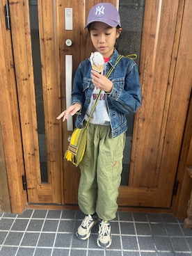 「アイテム（帽子）」を使った、miperoさん（キッズ・140cm）の秋コーディネート