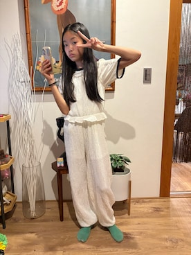 「ZARA KIDSのアイテム」を使った、miperoさん（キッズ・147cm）の夏コーディネート