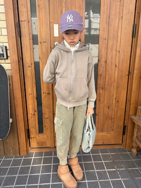 「アイテム（ニット/セーター）」を使った、miperoさん（キッズ・140cm）の冬コーディネート