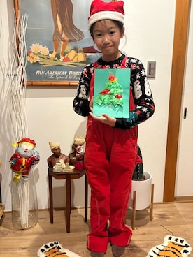 「アイテム（オールインワン・サロペット）」を使った、miperoさん（キッズ・140cm）の冬コーディネート