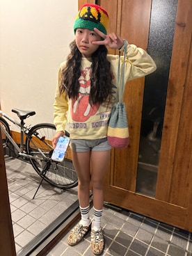 「アイテム（ソックス/靴下）」を使った、miperoさん（キッズ・147cm）の秋コーディネート