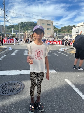「アイテム（レッグウェア）」を使った、miperoさん（キッズ・140cm）の秋コーディネート