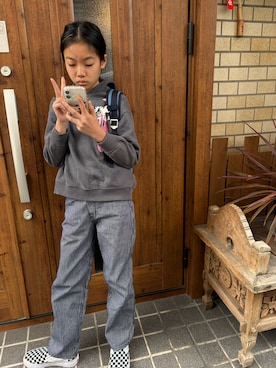 「VANS（バンズ）のアイテム」を使った、miperoさん（キッズ・147cm）の春コーディネート