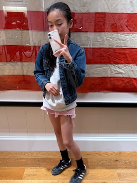 「Levi's（リーバイス）のアイテム（ジャケット/アウター）」を使った、miperoさん（キッズ・147cm）の春コーディネート