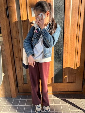 「Levi's（リーバイス）のアイテム（ジャケット/アウター）」を使った、miperoさん（キッズ・147cm）の春コーディネート