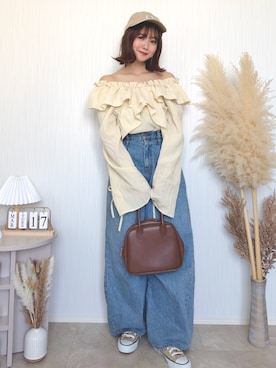 「210nouve（トゥージュヌーブ）のアイテム」を使った、kotori ¨̮さん（レディース・157cm）の春コーディネート