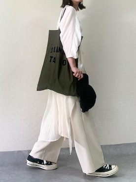 「Scye（サイ）のアイテム（帽子）」を使った、𝙰 𝚈 𝚄 𝙼 𝙸さん（レディース・164cm）の夏コーディネート