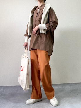 「feepur（フェピュール）のアイテム（スラックス）」を使った、𝙰 𝚈 𝚄 𝙼 𝙸さん（レディース・164cm）の冬コーディネート