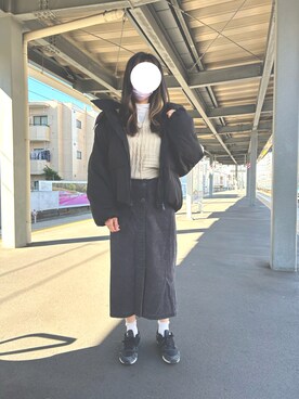 「HONEYSUCKLE ROSE（ハニーサックルローズ）のアイテム（その他アウター）」を使った、yuさん（レディース・158cm）の冬コーディネート