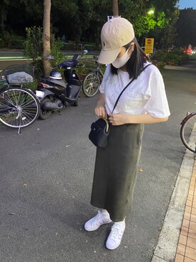 「adidas（アディダス）のadidas アディダス SUPERSTAR W スーパースター DB3347  ABC-MART限定 WHT/VISION（スニーカー）」を使った、yuさん（レディース・158cm）の秋コーディネート