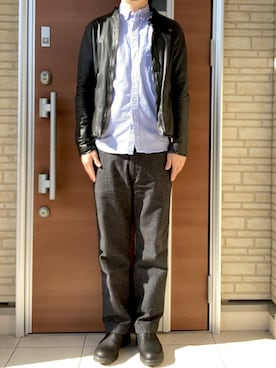 「アーバンリサーチ」｜「アイテム（ライダースジャケット）」を使った、metsan1986さん（メンズ・177cm）の春コーディネート