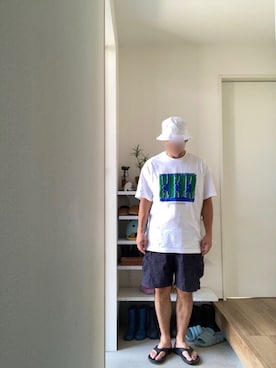 「アイテム（帽子）」を使った、ボルさん（メンズ・172cm・40代）の夏コーディネート