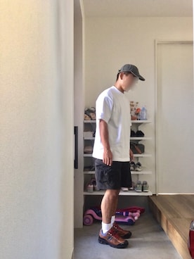 「Railroad Sock（レイルロードソック）のアイテム」を使った、ボルさん（メンズ・172cm）の夏コーディネート